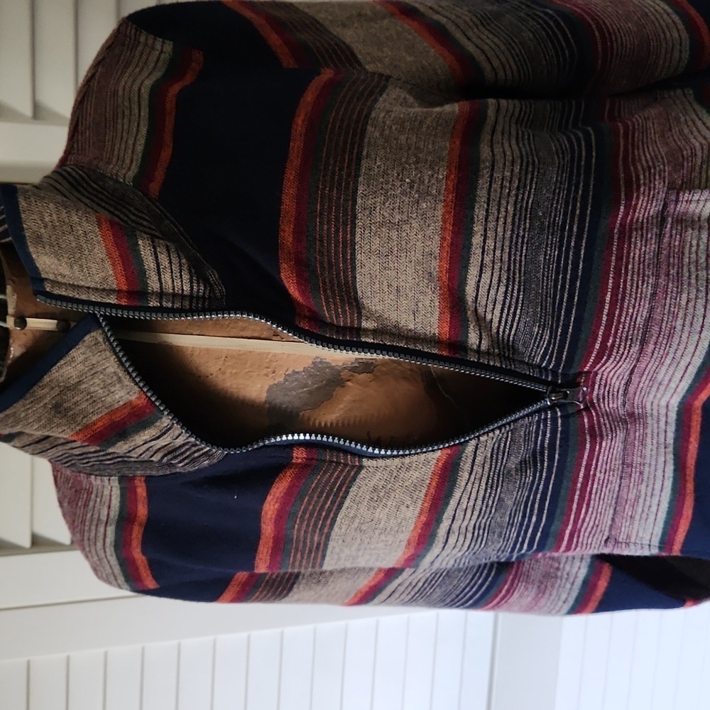 Woolrich Womens Striped Multicolor 3/4 zip Pullover 100% Cotton Medium - Picture 12 of 12